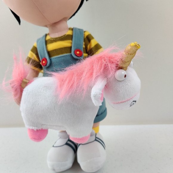 Despicable Me Minions Agnes & Unicorn Fluffy Plush Doll Toy Universal Studios - Picture 3 of 10